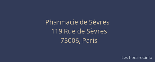 Pharmacie de Sèvres