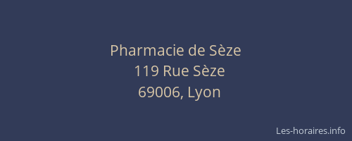 Pharmacie de Sèze