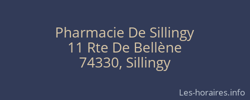 Pharmacie De Sillingy