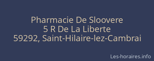 Pharmacie De Sloovere