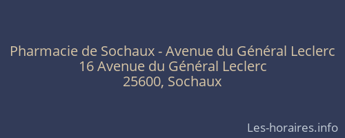 Pharmacie de Sochaux - Avenue du Général Leclerc