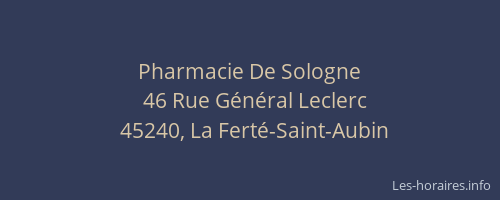 Pharmacie De Sologne