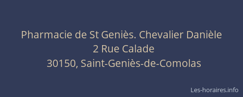 Pharmacie de St Geni&egrave;s. Chevalier Dani&egrave;le