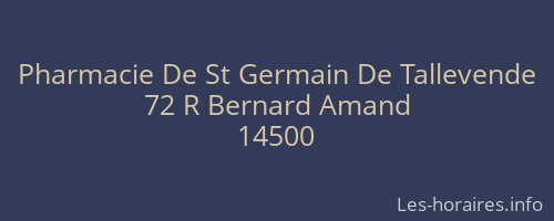 Pharmacie De St Germain De Tallevende