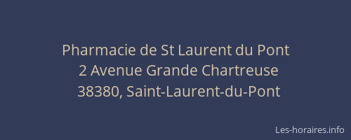 Pharmacie de St Laurent du Pont