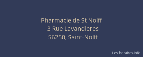 Pharmacie de St Nolff