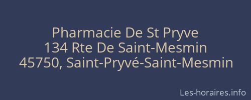 Pharmacie De St Pryve