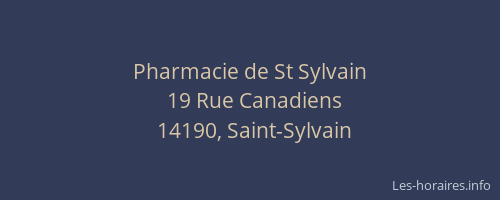 Pharmacie de St Sylvain