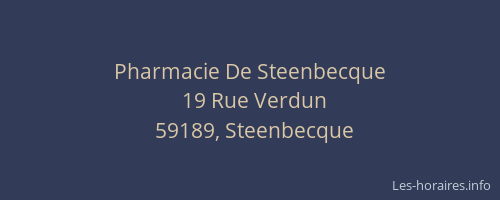 Pharmacie De Steenbecque