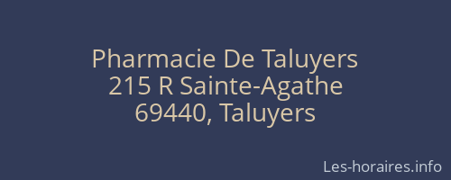 Pharmacie De Taluyers