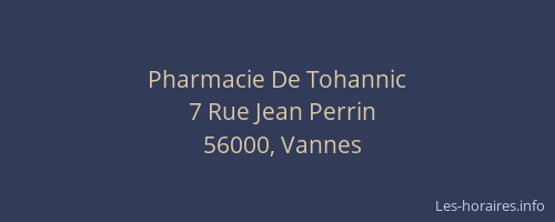 Pharmacie De Tohannic