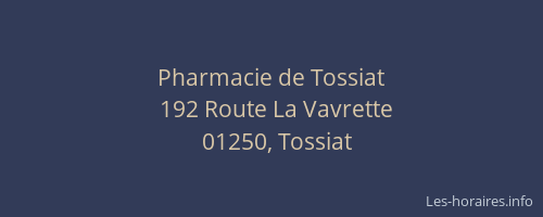 Pharmacie de Tossiat