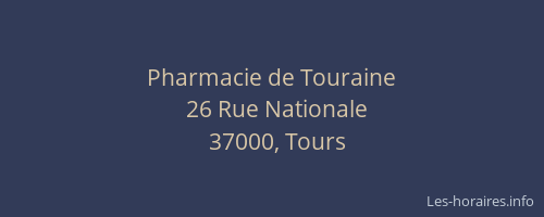 Pharmacie de Touraine