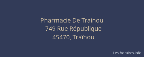 Pharmacie De Trainou