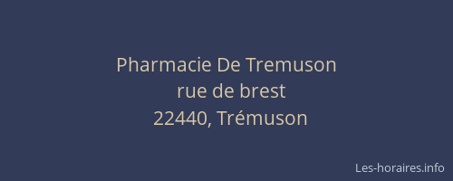 Pharmacie De Tremuson