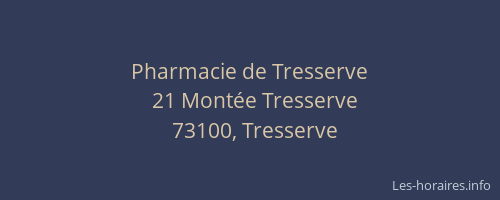 Pharmacie de Tresserve