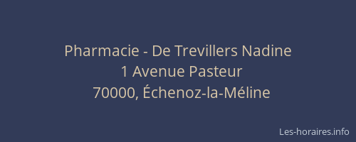 Pharmacie - De Trevillers Nadine