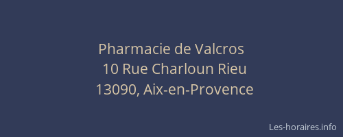 Pharmacie de Valcros