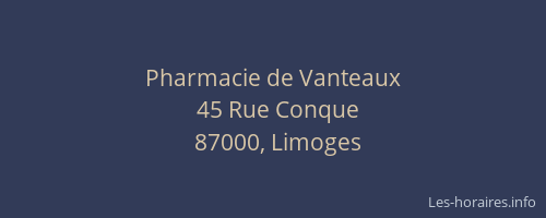 Pharmacie de Vanteaux