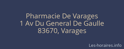 Pharmacie De Varages
