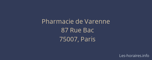 Pharmacie de Varenne