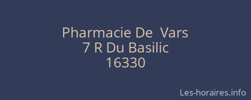 Pharmacie De  Vars