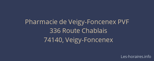 Pharmacie de Veigy-Foncenex PVF