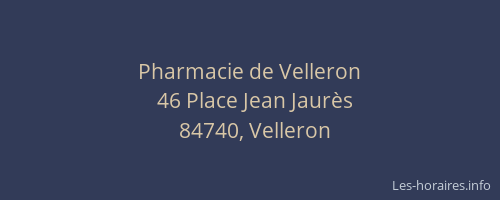 Pharmacie de Velleron