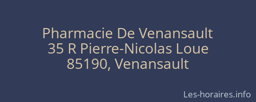 Pharmacie De Venansault