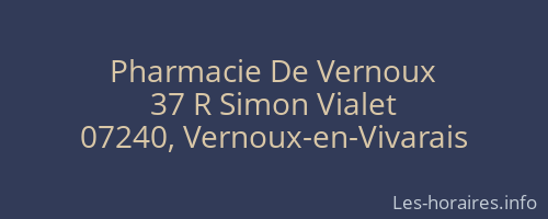 Pharmacie De Vernoux