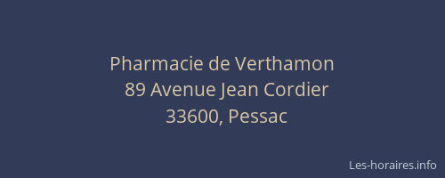 Pharmacie de Verthamon