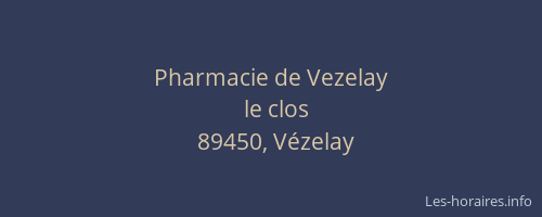 Pharmacie de Vezelay