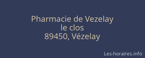 Pharmacie de Vezelay