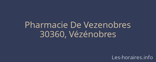 Pharmacie De Vezenobres