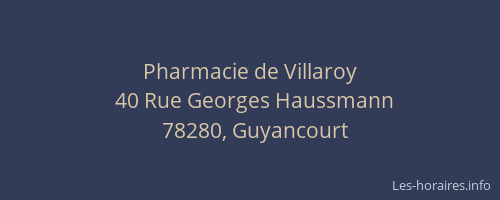 Pharmacie de Villaroy