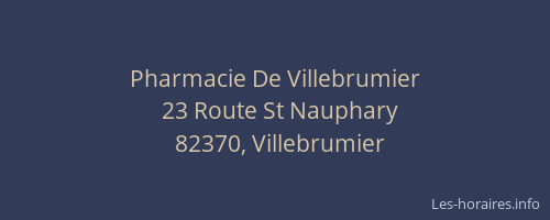 Pharmacie De Villebrumier