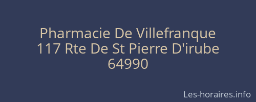 Pharmacie De Villefranque