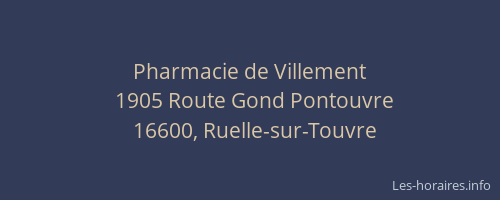 Pharmacie de Villement