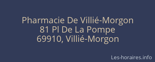 Pharmacie De Villié-Morgon