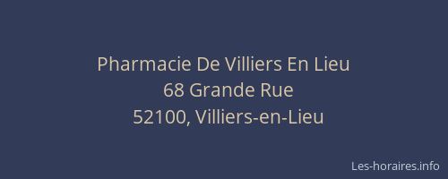Pharmacie De Villiers En Lieu