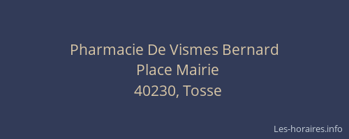 Pharmacie De Vismes Bernard