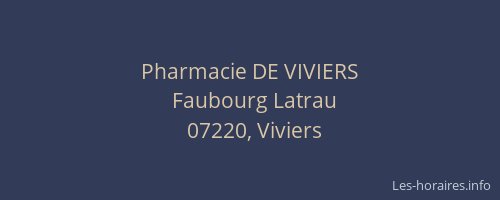 Pharmacie DE VIVIERS