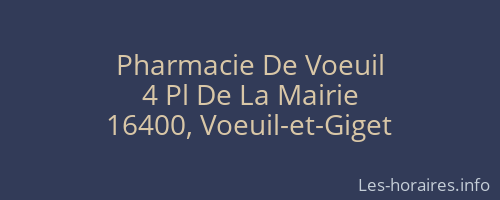 Pharmacie De Voeuil