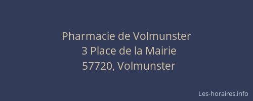Pharmacie de Volmunster