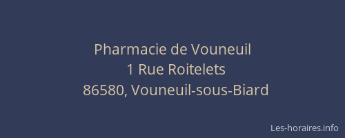 Pharmacie de Vouneuil