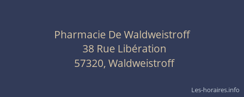Pharmacie De Waldweistroff