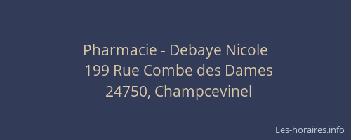 Pharmacie - Debaye Nicole