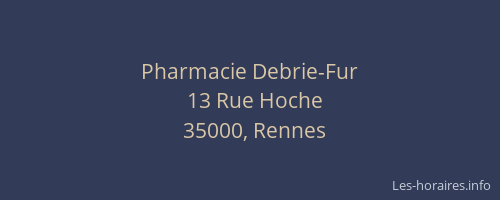 Pharmacie Debrie-Fur