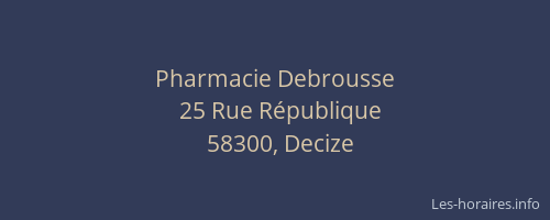 Pharmacie Debrousse