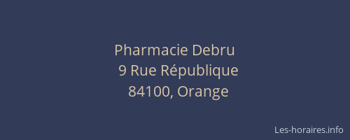 Pharmacie Debru